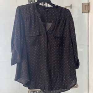 Grey Polka Dot Torrid Blouse Size 3